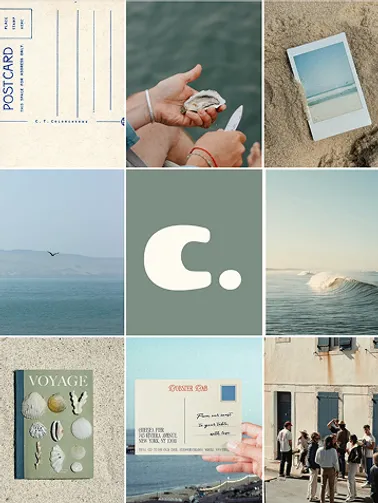 Image type carte postale avec plusieurs paysages en mosaïque