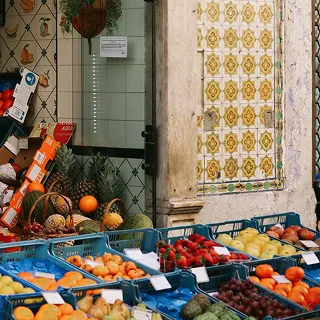 Photo d'un étal de marché
